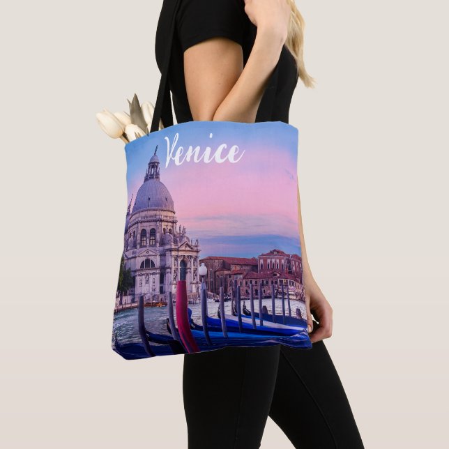 Grand Canal with gondolas and church in Venice Tote Bag (Close Up)