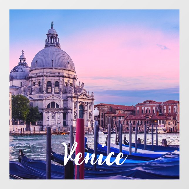 Grand Canal with gondolas and church in Venice Window Cling (Sheet)