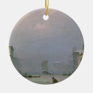 Grand Canal with Snow and Ice, 1849 Ceramic Tree Decoration