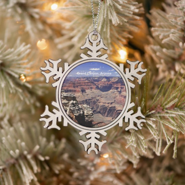 Grand Canyon, Arizona Snowflake Pewter Christmas Ornament (Tree)