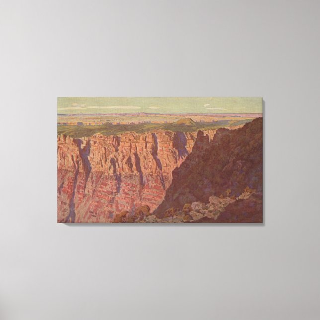 Grand Canyon, Arizona - Sunset on the Painted Canvas Print (Front)
