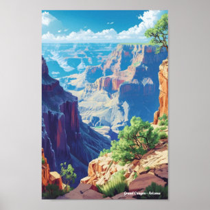 Grand Canyon Arizona USA Vintage Travel  Poster