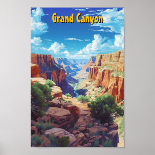 Grand Canyon Arizona USA Vintage Travel  Poster