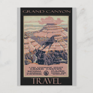 Grand Canyon Arizona Vintage Travel Poster Postcard