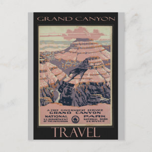 Grand Canyon Arizona Vintage Travel Poster Postcard