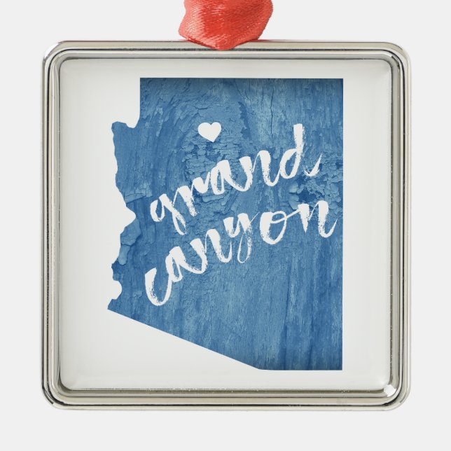 Grand Canyon Arizona Wood Grain Metal Tree Decoration (Front)