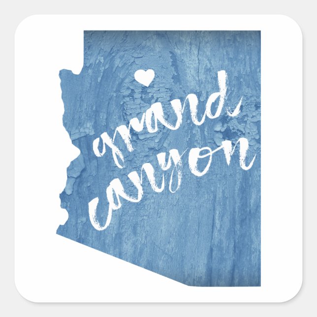 Grand Canyon Arizona Wood Grain Square Sticker (Front)