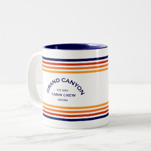 Grand Canyon Cabin Club Custom Crest Park Stripe Two-Tone Coffee Mug