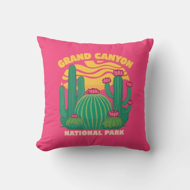 Grand Canyon Cactus Sunset Cushion (Front)