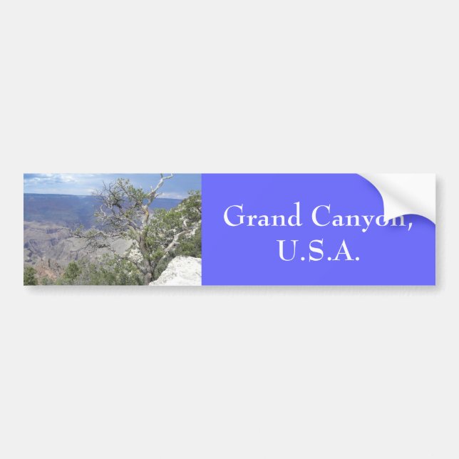 Grand Canyon cloudy blue bumper sticker (Front)