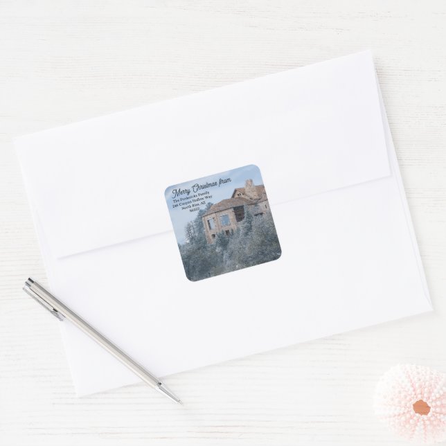 Grand Canyon Custom Christmas Greeting Square Sticker (Envelope)
