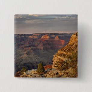 Grand Canyon from the south rim at sunset, 2 15 Cm Square Badge