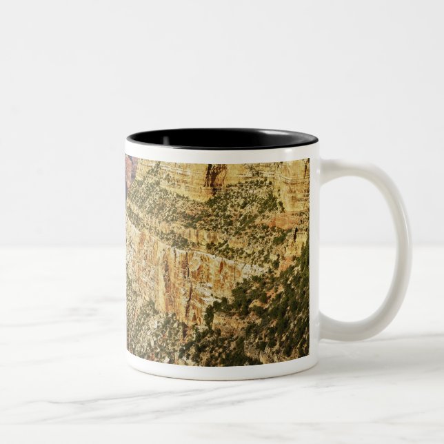 Grand Canyon from the south rim at sunset, 5 Two-Tone Coffee Mug (Right)