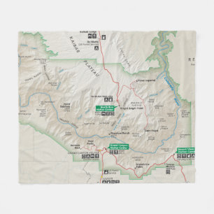 Grand Canyon map fleece blanket