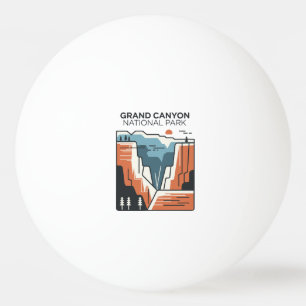 Grand Canyon National Park Abstract Illustration Ping Pong Ball