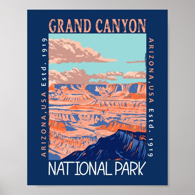  Grand Canyon National Park Arizona Distressed  Poster (Front)