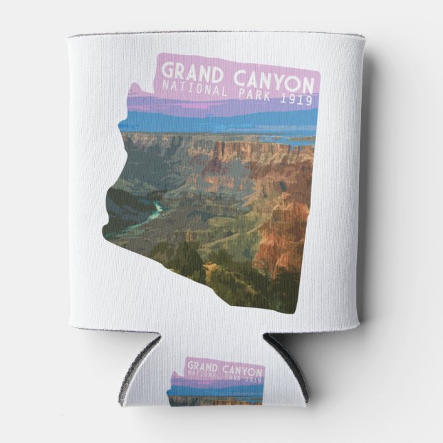 Grand Canyon National Park Arizona map Grand Canyo Can Cooler (Front)