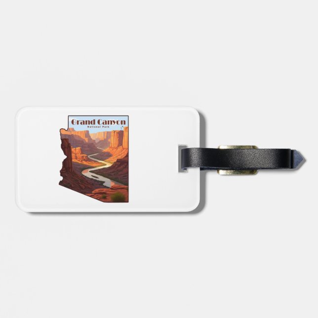Grand Canyon National Park Arizona Map Luggage Tag (Back Horizontal)