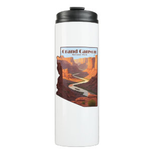 Grand Canyon National Park Arizona Map Thermal Tumbler