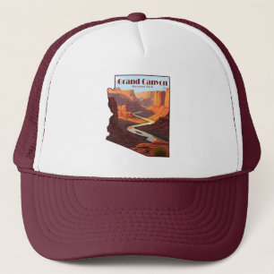 Grand Canyon National Park Arizona Map Trucker Hat