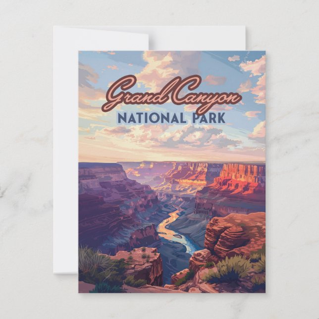 Grand Canyon National Park Arizona Retro Card (Front)