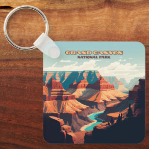 Grand Canyon National Park Arizona Retro Key Ring