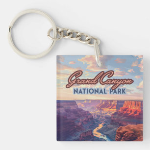 Grand Canyon National Park Arizona Retro Key Ring
