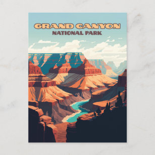 Grand Canyon National Park Arizona Retro  Postcard