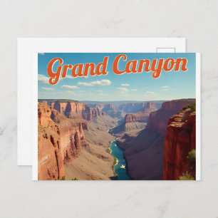 Grand Canyon National Park Arizona Retro Postcard