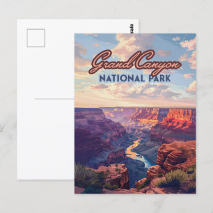 Grand Canyon National Park Arizona Retro Postcard