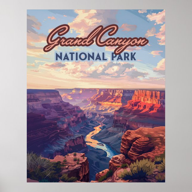 Grand Canyon National Park Arizona Retro Poster (Front)