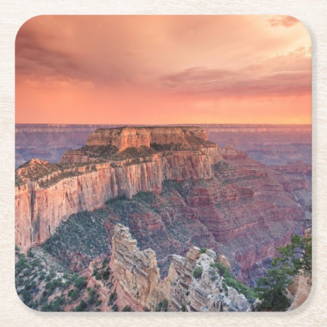 Grand Canyon National Park, Arizona Square Paper Coaster (Front)