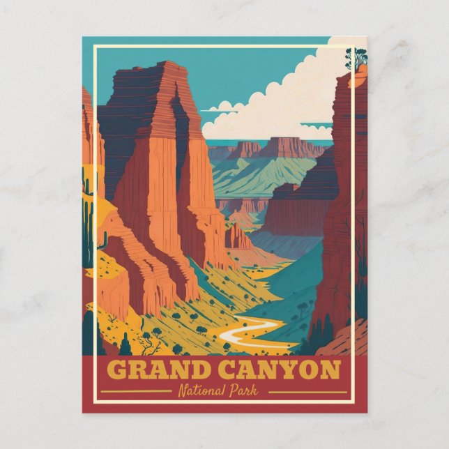Grand Canyon National Park Arizona Vintage Postcard (Front)