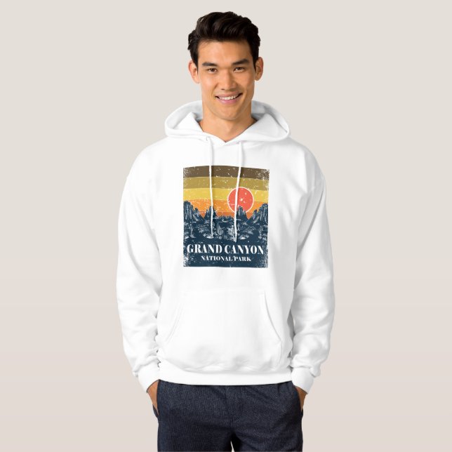 Grand Canyon National Park Arizona Vintage Retro Hoodie (Front Full)