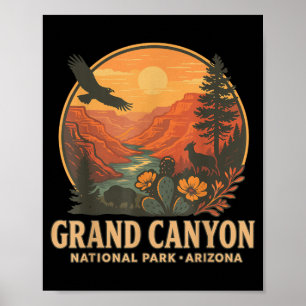 Grand Canyon National Park Arizona Vintage Sunset Poster