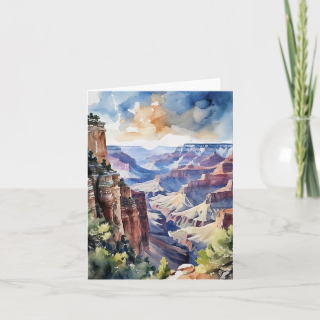 Grand Canyon National Park Arizona Watercolor Card (Front)