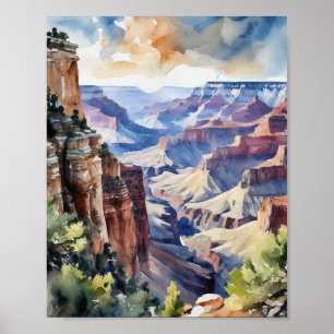 Grand Canyon National Park Arizona Watercolor Poster