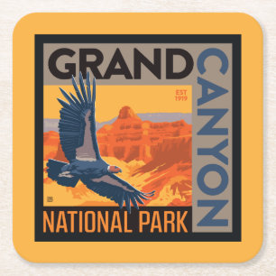 Grand Canyon National Park   Condors Square Paper Coaster