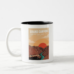 Grand canyon national park emblem patch logo Two-Tone coffee mug