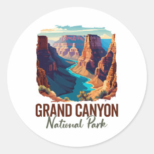 Grand Canyon National Park Hiking Souvenir Adventu Classic Round Sticker