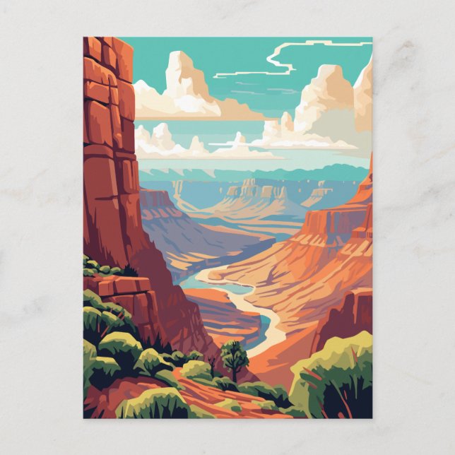 Grand Canyon National Park Illustration Postcard (Front)