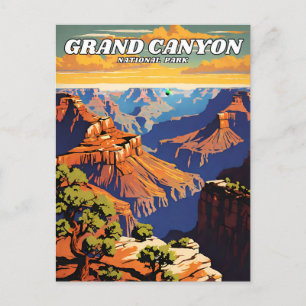 Grand Canyon National Park illustration retro Aest Postcard