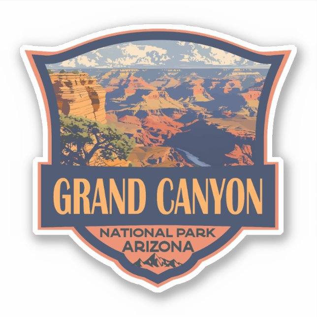 Grand Canyon National Park Illustration Travel Art (Front)