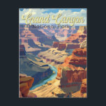 Grand Canyon National Park Illustration Travel Art Postcard<br><div class="desc">Grand Canyon vector artwork design. The park is home to much of the immense Grand Canyon,  with its layered bands of red rock revealing millions of years of geological history.</div>