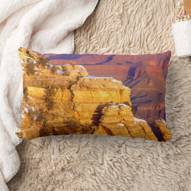 Grand Canyon National Park in Winter Lumbar Cushion (Blanket)