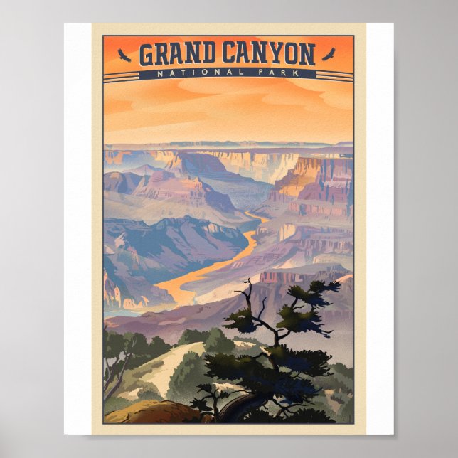 Grand Canyon National Park Litho Artwork Poster (Front)