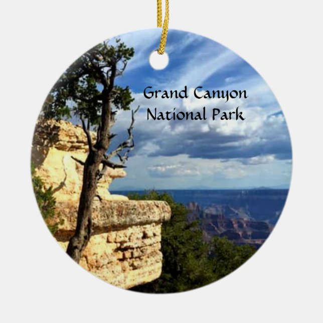 Grand Canyon National Park North Rim Ceramic Tree Decoration (Front)