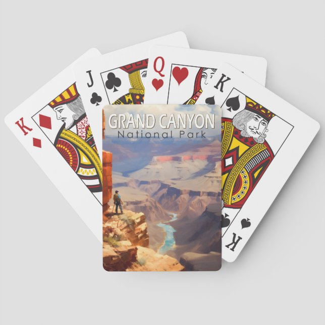 Grand Canyon National Park Oil Painting Art Travel Playing Cards (Back)