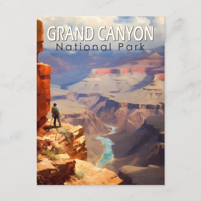 Grand Canyon National Park Oil Painting Art Travel Postcard (Front)