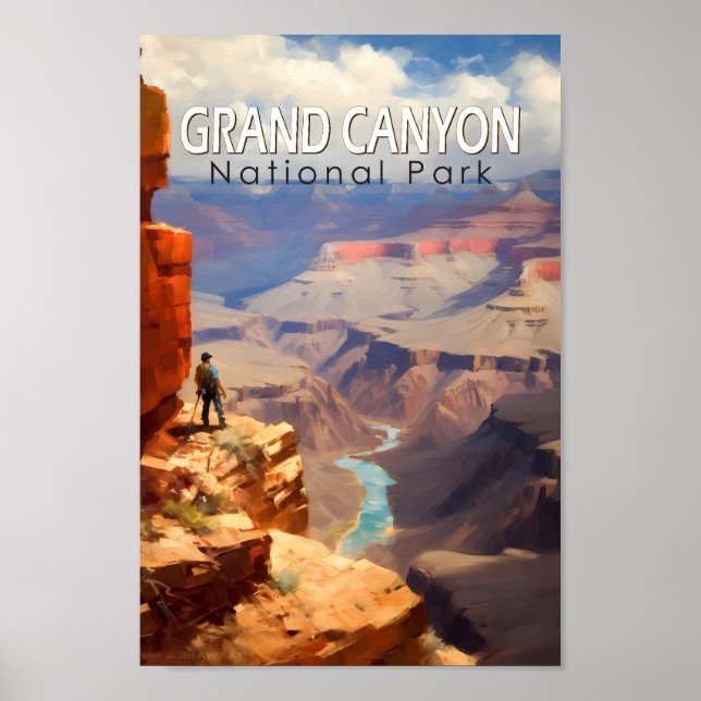 Grand Canyon National Park Oil Painting Art Travel Poster (Front)